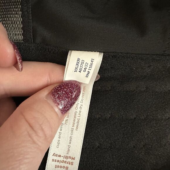 Lane Bryant Cacique Multi Way Boost Strapless Bra 46DDD Black Convertible Straps - Picture 9 of 11